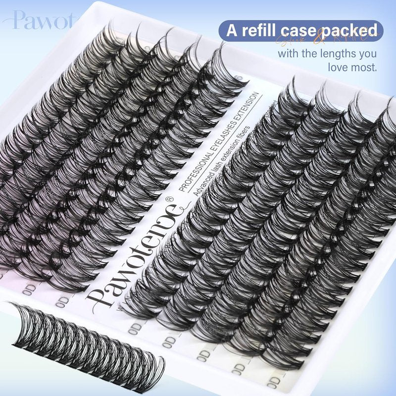 Pawotence Lash Clusters - 200pcs Individual Eyelash Extensions | 30D & 40D, 11-16mm for Self Application