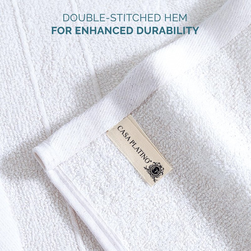 Casa Platino White Washcloths 24 Pack - 13x13 inches - 100% Cotton - Premium Quality Wash Cloths for Bathroom - Well Stitched, Soft & Highly Absorbent Washcloths Set - Ideal for Hotel, Spa & Salons