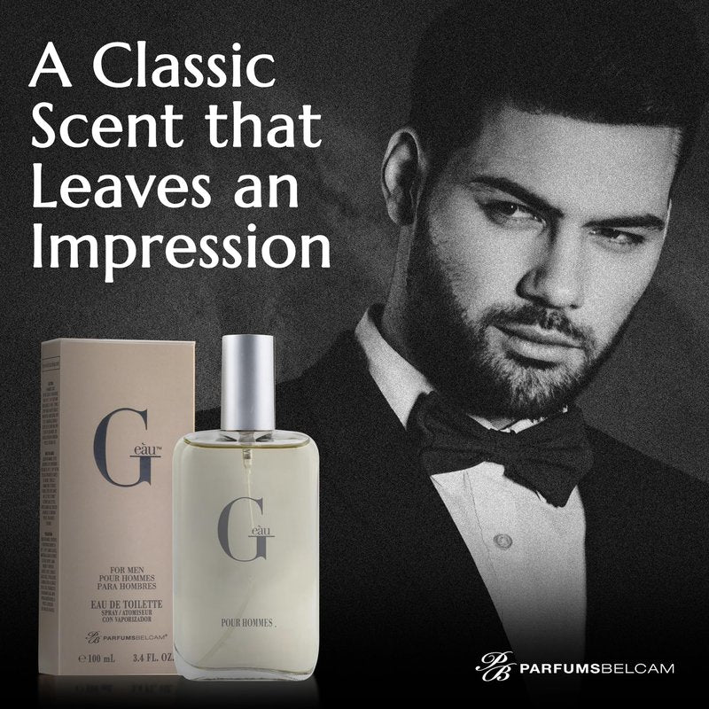 PB ParfumsBelcam G eàu Eau de Toilette Perfume Spray for Men - 3.4 Fl Oz Affordable Long Lasting Cologne, Modern Masculine Scent with Woody Citrus Fragrance Made with Premium Oils for All Day Use