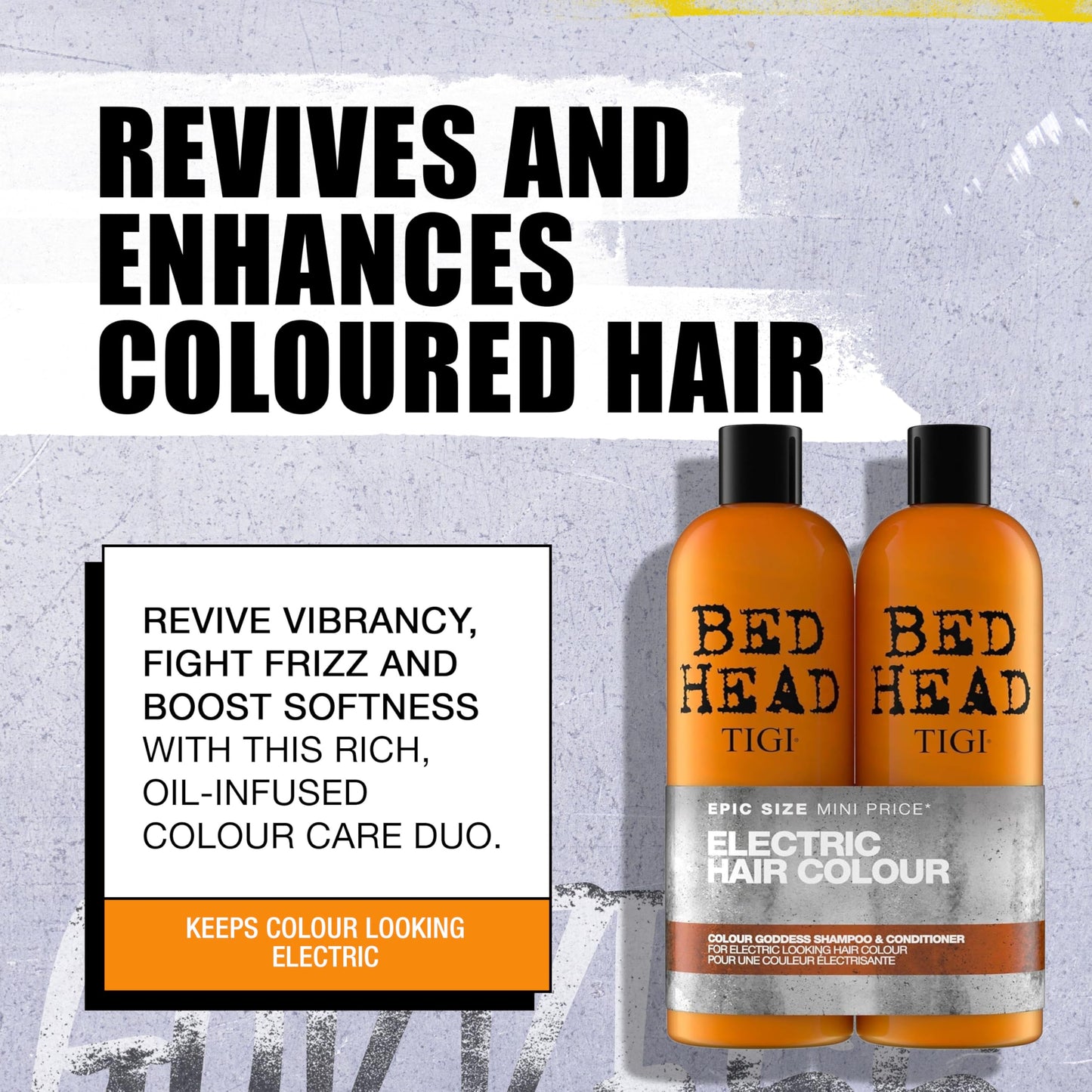 TIGI Bed Head Urban Antidotes Colour Goddess Shampoo and Conditioner Set for Dyed Hair, Color Protectant Hair Care Duo, 25.35 fl oz.