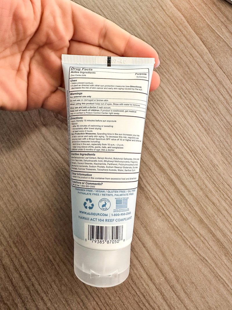 Aloe Up Mineral Sunscreen Lotion SPF 50 - Broad Spectrum Lotion for Face and Body - Gen2 Zinc Oxide & Aloe Vera Gel - Dries Clear - Reef Friendly Water Resistant 80 Minutes-Coco-Mango Fragrance-3 Oz.