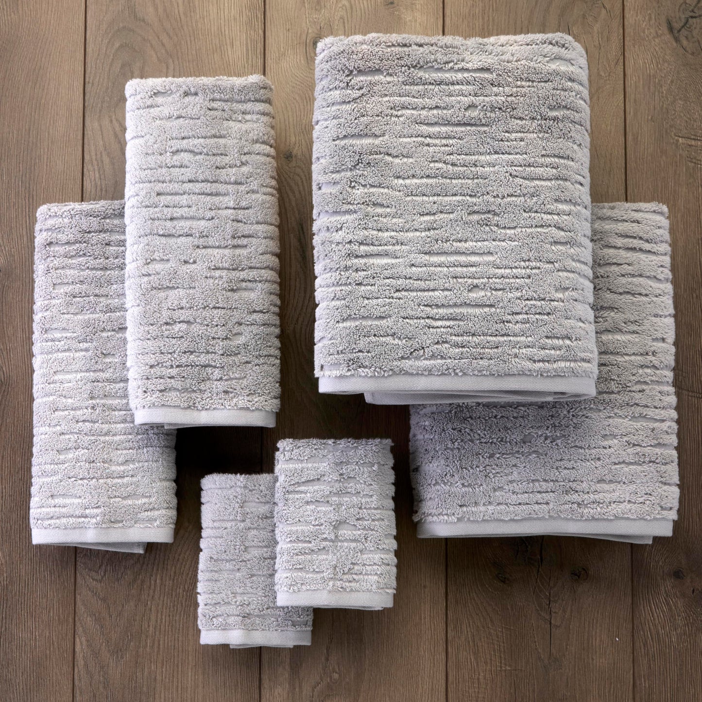 SKL Home CloudSoft 100% Cotton Luxury 6-Piece Towel Set, 600 GSM, Ultra Plush & Absorbent - 2 Bath Towels, 2 Hand Towels, 2 Washcloths, Gray