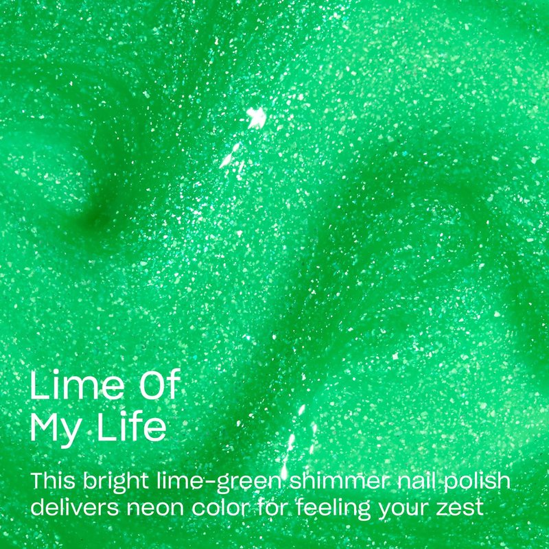 OPI Nail Lacquer Lime of My Life | Semi-Sheer Neon Lime Green with Silver Shimmer Chip Resistant Nail Polish | Trip to the Brite Side | Summer 2026 Collection