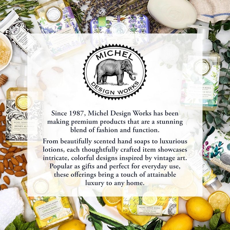 Michel Design Works Foaming Hand Soap - Refreshing Lemon Basil Scent | 17.8 Fl Oz Each