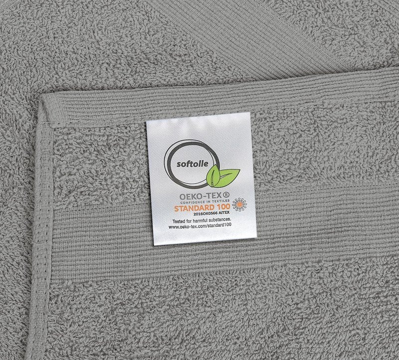 Premium Wash Cloths Pack of 12 (13" x 13") 100% Ring Spun Cotton | Luxury Washcloths | Ultra Soft Face Towels | Highly Absorbent Wash Cloths for face (Silver Grey)