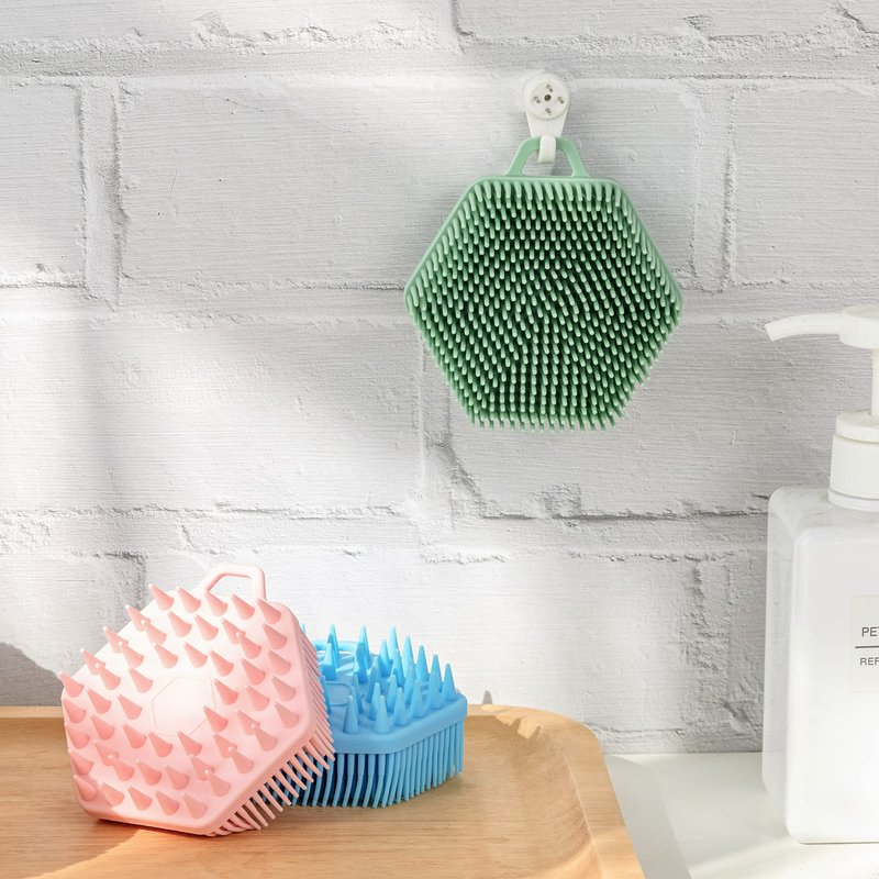 Premium Sensory Brushes for Kids or Autism,Soft Silicone Body Scrubber,2 in 1 Sensory Room Occupational Therapy,Silicone Loofah,Pets Shower Brush Bath Brush Shampoo Brush (3pcs(Hexagon))