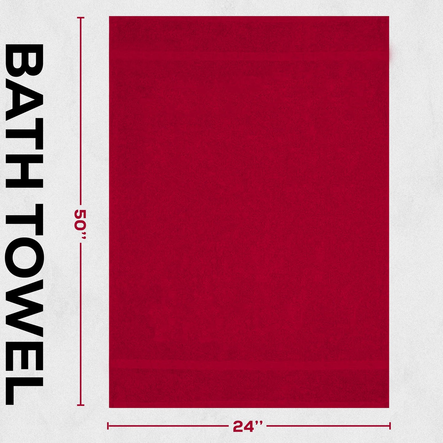 GOLD TEXTILES Premium Bath Towels Set (Pack of 4,27 x 54) 100% Ring-Spun Cotton Bathroom Towels for Hotel, Spa, Soft and Absorbent (27 x 54, Red - 4 Pcs)