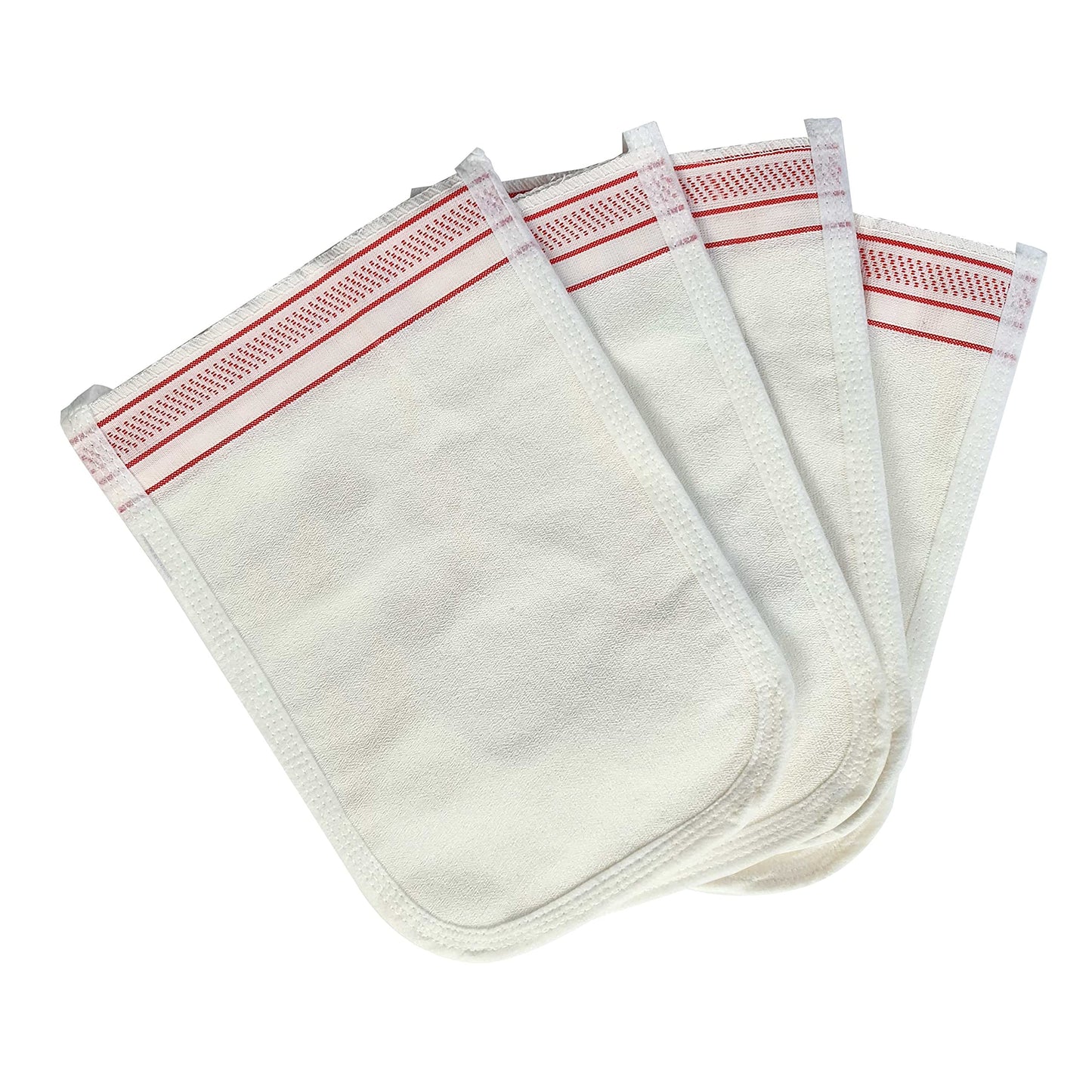 Turkish Exfoliating Gloves – Face & Body Exfoliation Mitts - Bath Hammam Spa Exfoliator Kese Glove - Body Scrub Glove to Remove Dead Skin – Brighten & Soften Skin – 4Pcs (White & Burgundy)