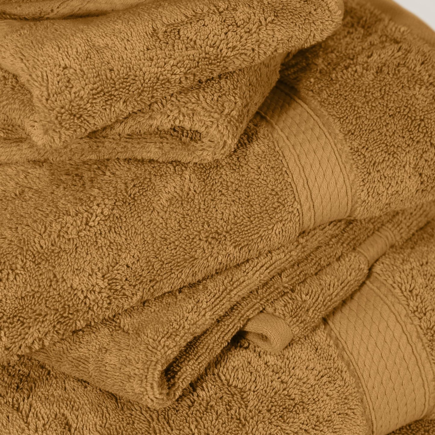 Superior Egyptian Cotton Pile 6-Piece Towel Set, Includes 2 Bath, 2 Hand, 2 Face Towel/Washcloth, Heavyweight, Ultra Soft Luxury Towels, Thick Plush Essentials, Guest, Spa, Hotel, Gold