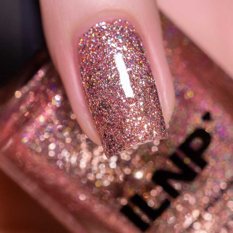ILNP Juliette - Rose Gold Holographic Nail Polish, Mirror Shine Glitter, Long Lasting, Quick Dry, Chip Resistant, Non-Toxic, Vegan