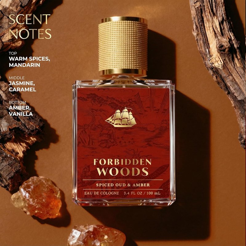 Old Spice Signature Cologne for Men, Forbidden Woods Premium Scent with Notes of Spiced Oud + Amber, 3.4 fl oz