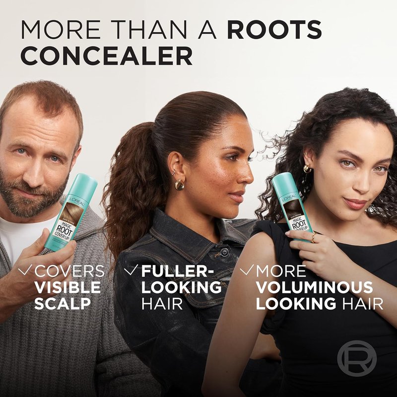 L'Oreal Paris Magic Root Cover Up - 100% Gray Hair Coverage, Lightweight & Transfer-Resistant, Red, 2 oz (2 Count)