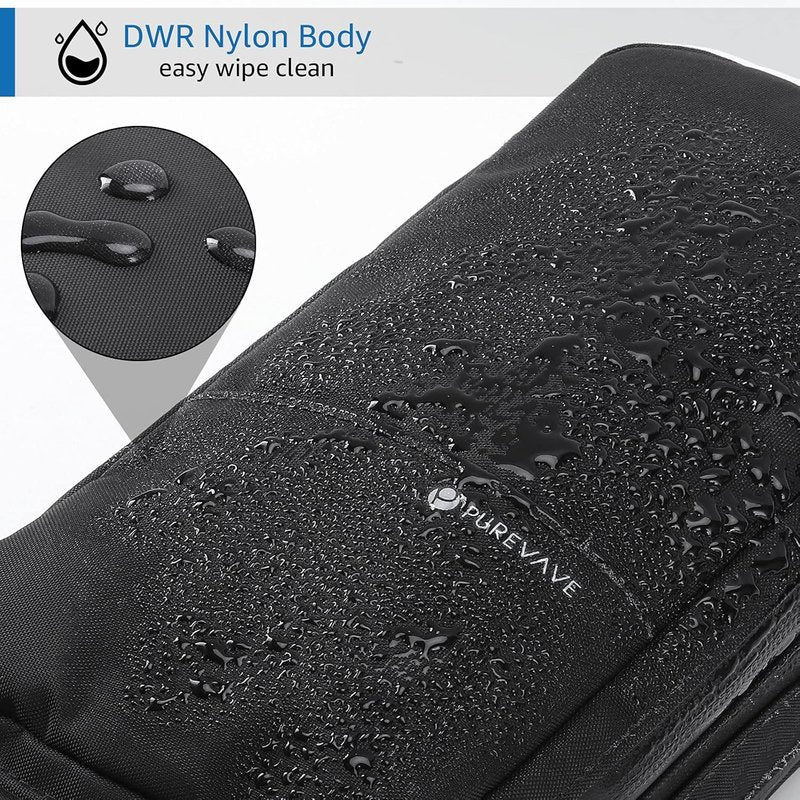Compact Men's Toiletry Travel Bag - Waterproof Hanging Dopp Kit | Black Wash Pouch