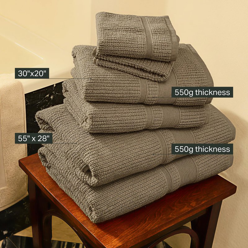 Preston Lane Douro Bath Towel Set – 2 Pack Luxury Cotton Towels, Ultra Soft & Absorbent, Quick-Dry Spa-Quality Bathroom Towels, Made in Portugal, Eucalyptus 54.25 x 26.5