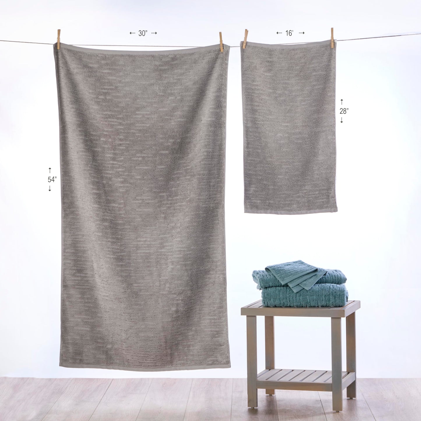 SKL Home CloudSoft Cotton Luxury Bath Towel for Bath & Gift, Gray
