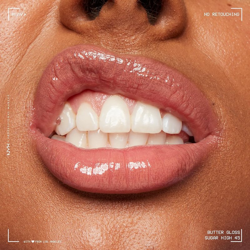 NYX PROFESSIONAL MAKEUP Butter Gloss - Non-Sticky Lip Gloss in Brown Sugar | Sugar High (Peachy Light Nude)