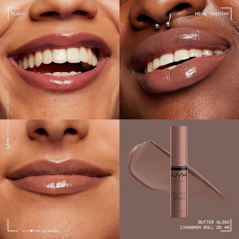 NYX Butter Gloss - Brown Sugar Non-Sticky Lip Gloss | Rich Cinnamon Roll Shade