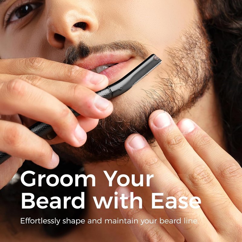 Eyebrow Razor - Precision Face Trimmer for Women & Men | 6-Blade Shaver in Black