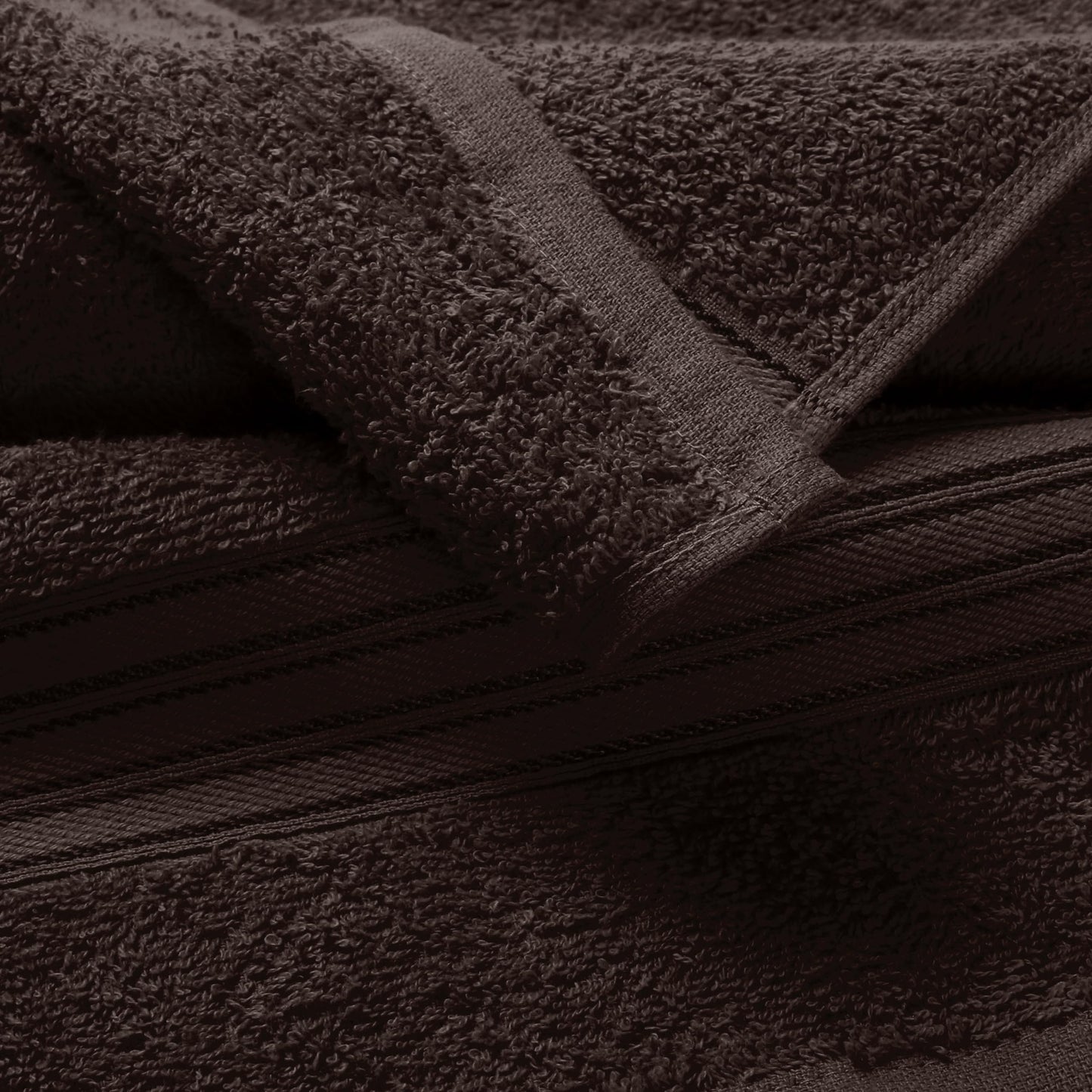 BOUTIQUO Ultra Soft Cotton Washcloths, Contains 12 Piece Face Cloths 12x12 inch, Ideal for Everyday use Face Towels, Compact & Lightweight Multi Purpose Washcloths - Chocolate Brown