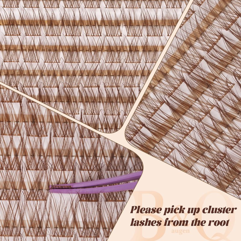 B&Q Brown Lash Clusters Blonde Brown Eyelash Cluster for Light Hair, MochaLash Cluster Eyelash Extensions Soft Browns False Eyelashes Comfortable Eyelash Clusters Perfect for Occasions（MochaLash 03）