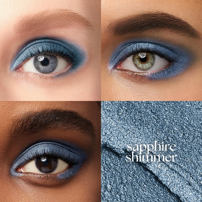 Julep Eyeshadow 101 Cream-to-Powder Waterproof Shadow Stick – Sapphire Shimmer – Long-Lasting, Crease-Proof, Jewel Toned Blue Shimmer Cream Eyeshadow with Built-in Smudger