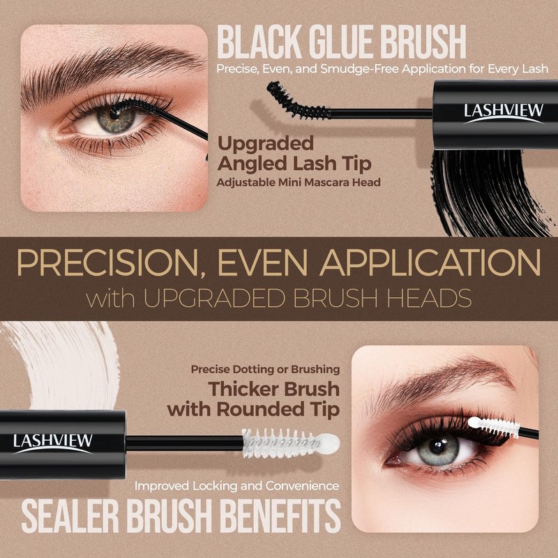 LASHVIEW Lash Bond and Seal Cluster Lash Glue for Sensitive Eyes, Super Strong Hold 7Day+ DIY Lash Extension Glue, Waterproof, Latex Free