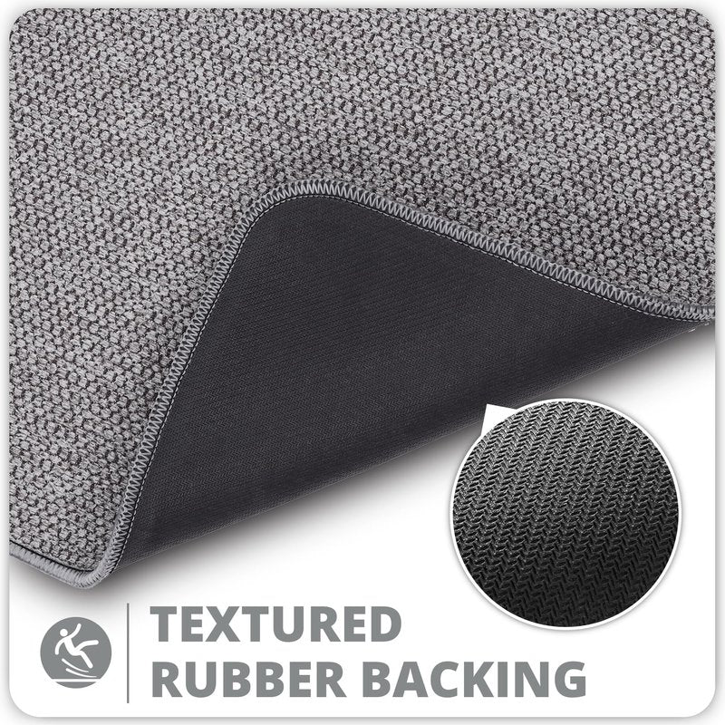 Bath Mat,Ultra Thin Bathroom Rugs,Rubber Bath Mats for Bathroom,No Slip Bath Rugs,Quick Dry,Machine Washable,Low Pile,Absorbent,Shower Outside,Sink,Home Decor Accessories.Grey,1'5"x2'3"(17x27Inch)