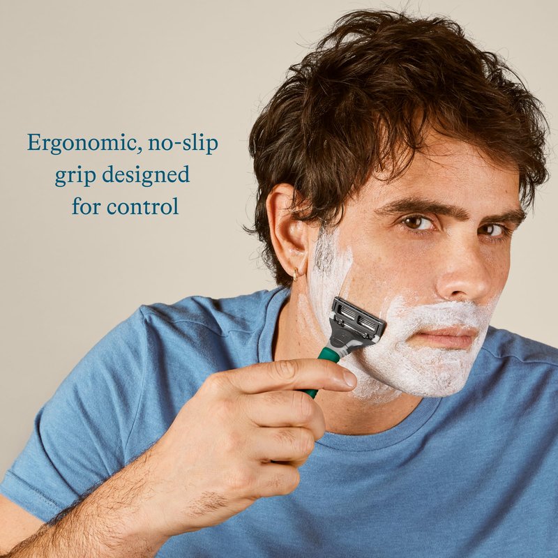 Harry's Shaving Kit for Men - Razor Handle, 9 Razor Blade Refill Cartridges, and Foaming Shave Gel - Shaving Gift Set for Him - Sage