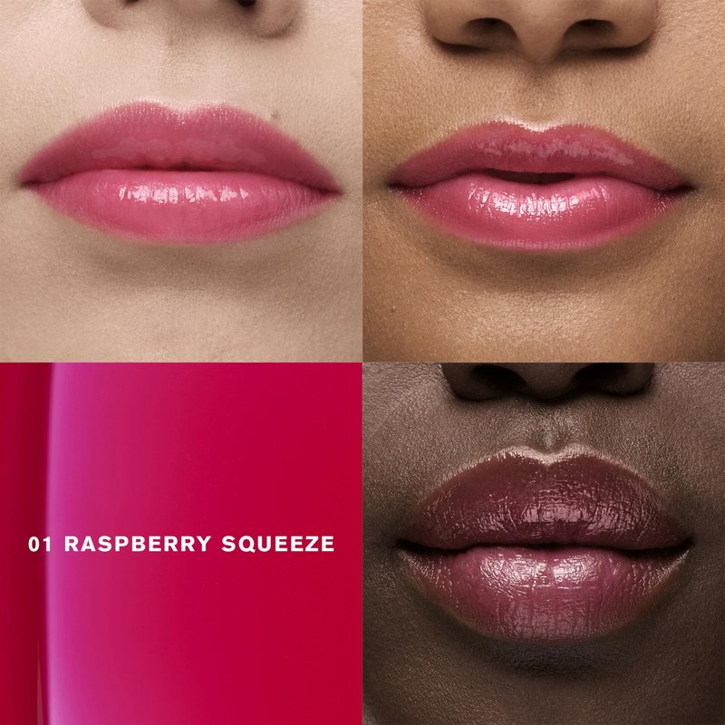 Estée Lauder Glossy Pout Lip Oil | Plumping & Moisturizing with a Sheer Tint | Includes Hyaluronic Acid + Vitamin E, 01 Raspberry Squeeze