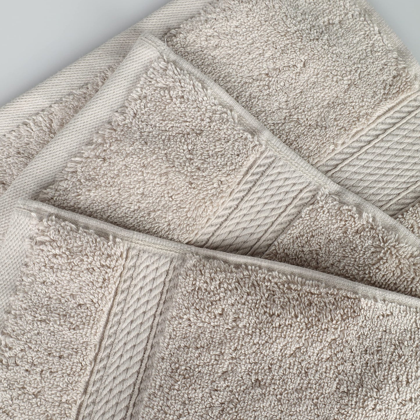 SUPERIOR Egyptian Cotton Pile Heavyweight Bath Sheet, 2 Piece Set, Stone