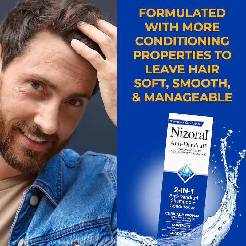 Nizoral Anti-Dandruff Shampoo & Conditioner - 2-in-1 Formula with 1% Ketoconazole | 14 Fl Oz