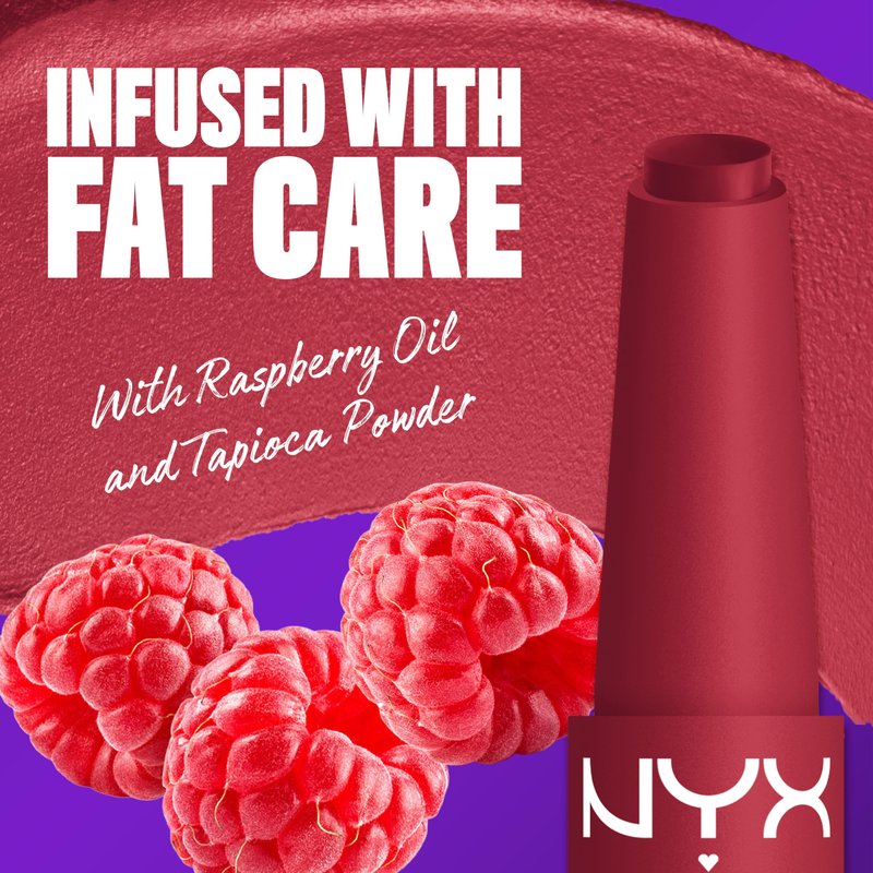 NYX PROFESSIONAL MAKEUP Fat Matte Lipstick, Pigmented, Smoothing, & Non-Drying Lip Crayon, Long Lasting Lip Makeup, Vegan & Cruelty Free - Plushin' Plum (Soft Plum)