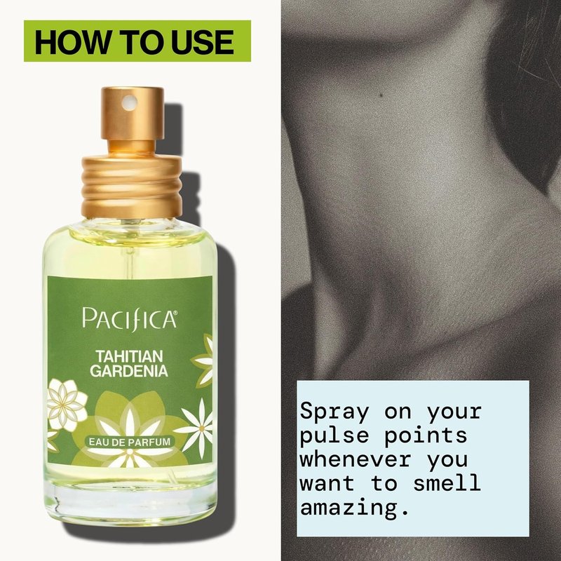 Pacifica Tahitian Gardenia Perfume Spray - Tropical Floral Fragrance with Gardenia, Jasmine & Vanilla | 1oz Vegan & Cruelty-Free