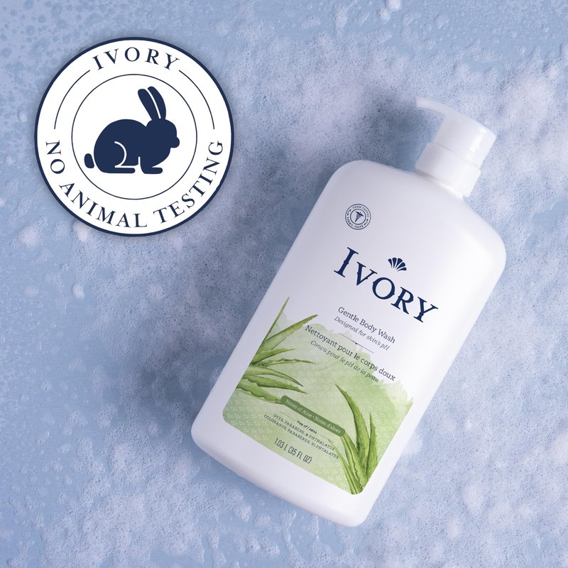 Ivory Gentle Body Wash, Designed for the Whole Family, Free of Dyes Heavy Perfumes Parabens Phthalates & Silicones, Aloe Scent, 35 oz