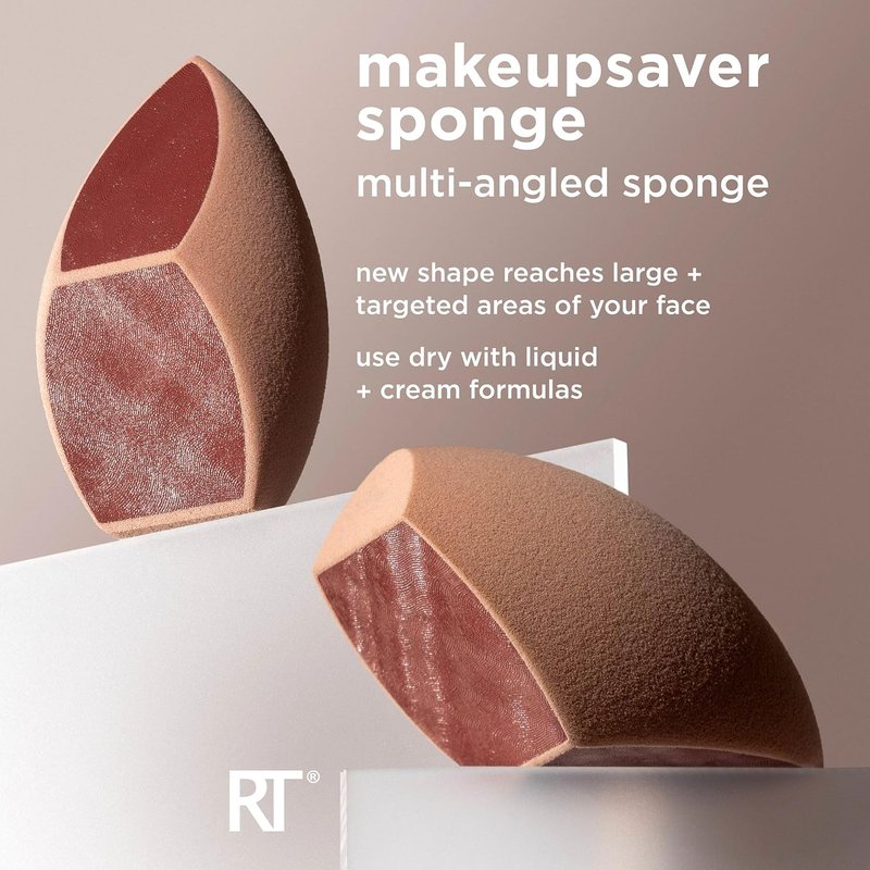 Real Techniques Makeup Blender Sponge - Liquid & Cream Application | Natural Finish, Cruelty-Free, 1 Count