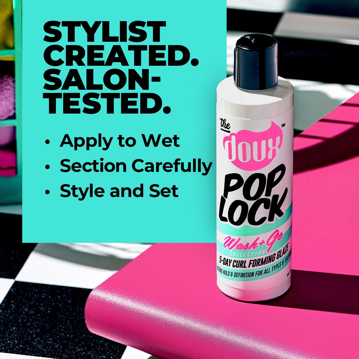 The Doux POP LOCK 5-Day Curl Forming Glaze for Natural Hair – Anti-Humidity Gel with Honey & Argan Oil – Curly Hair Styling Gel for Shine, Frizz Control, and Long-Lasting Curl Definition