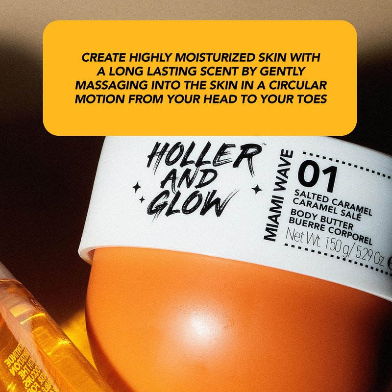 Holler And Glow Miami Wave Salted Caramel Body & Hair Mist, Body Spray For Women, Hair Perfume, Fragrance, Sweet Coconut, Vanilla Scented, Warm & Sweet Fragrance Notes, 8.11 Fl Oz