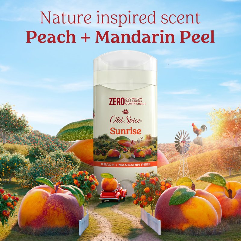 Old Spice Aluminum Free Deodorant for Men, 24/7 Lasting Freshness & Long Lasting Scent, 24/7 Sweat & Odor Protection, Sunrise with Peach + Mandarin Peel Scent, 3.0 oz