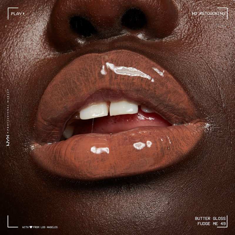 NYX PROFESSIONAL MAKEUP Butter Gloss Brown Sugar, Non-Sticky Lip Gloss - Fudge Me (Warm Brown) (Pack of 2)