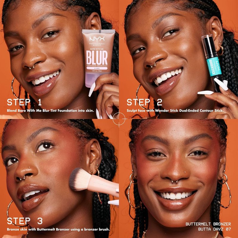 NYX Matte Buttermelt Bronzer - Longwear Vegan Face Makeup for 12 Hours | Light Medium Cool Shade