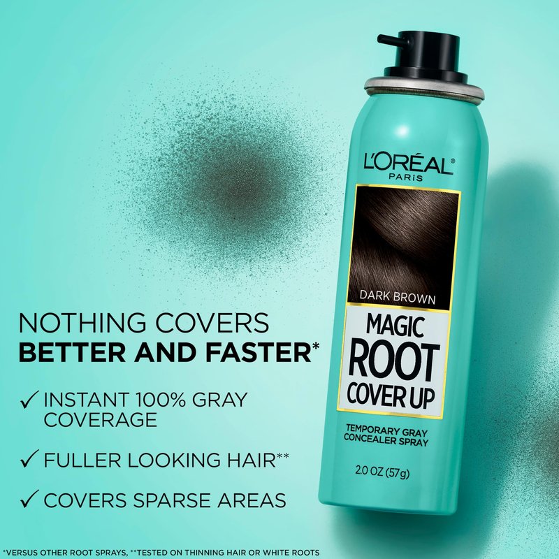 L'Oreal Paris Magic Root Cover Up Gray Hair Spray, 100% Gray Hair Coverage with Buildable, Lightweight, Transfer-Resistant, and Temporary Formula, Ammonia-Free, Vibrant Red, 2 oz (1 Count)