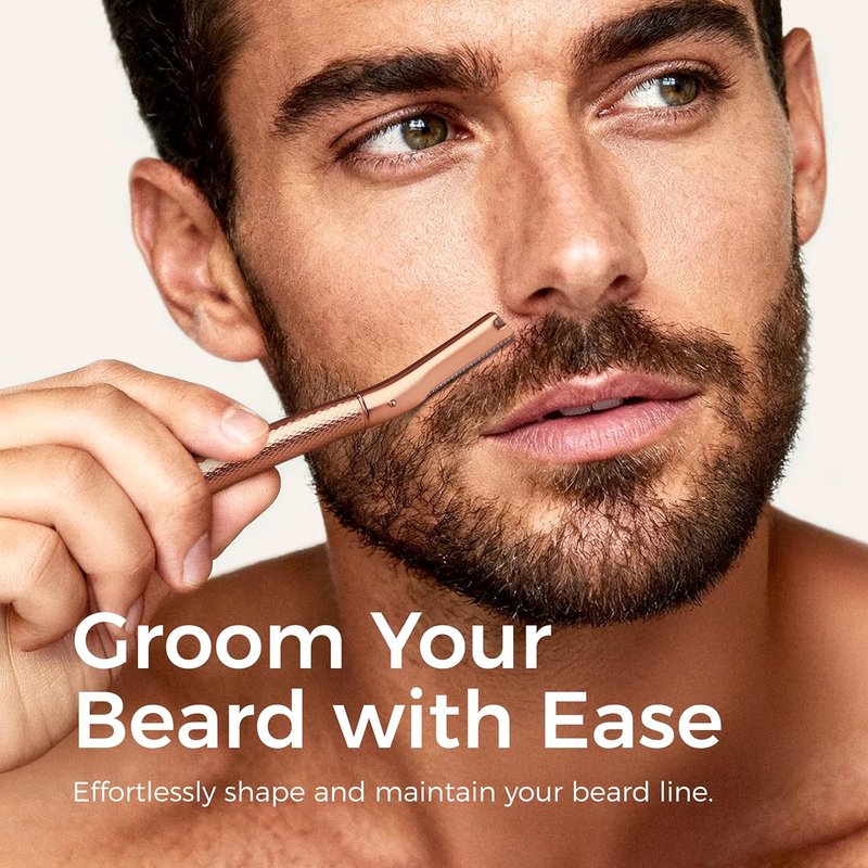 Eyebrow Razor - Precision Face Trimmer for Women & Men | 6-Blade Rose Gold Shaper