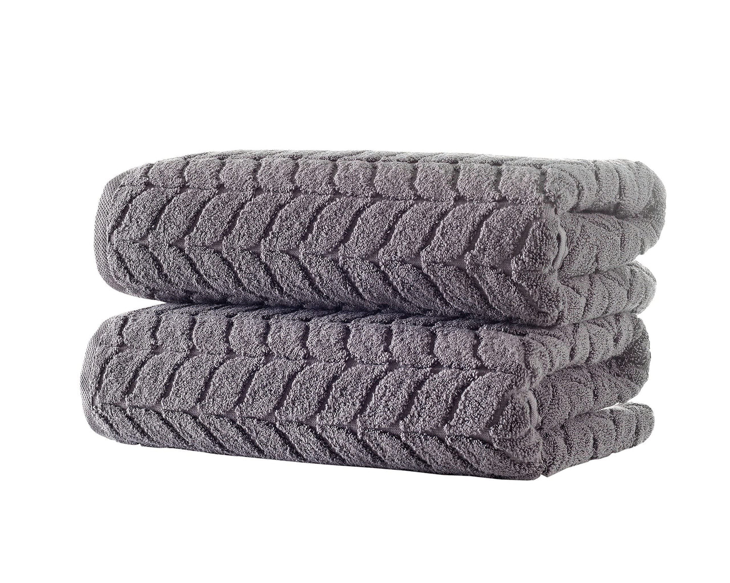 BAGNO MILANO Turkish Cotton Bath Towels, Hand Towels - Soft Plush Jacquard Collection - Highly Absorbent Towel Set (Grey, 4 Pcs Hand Towel Set)