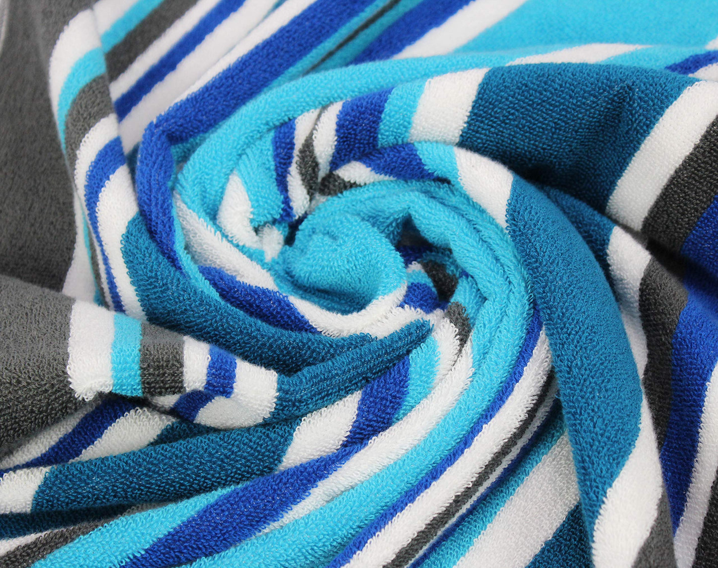 COTTON CRAFT Large Beach Towel - 2 Pack -30 x 60-100% Cotton Terry - Pool Picnic Bath Party - Colorful Absorbent Light Weight Quick Dry Easy Care - Plush Super Soft Luxury Gift - 450 GSM- Cabana Blue