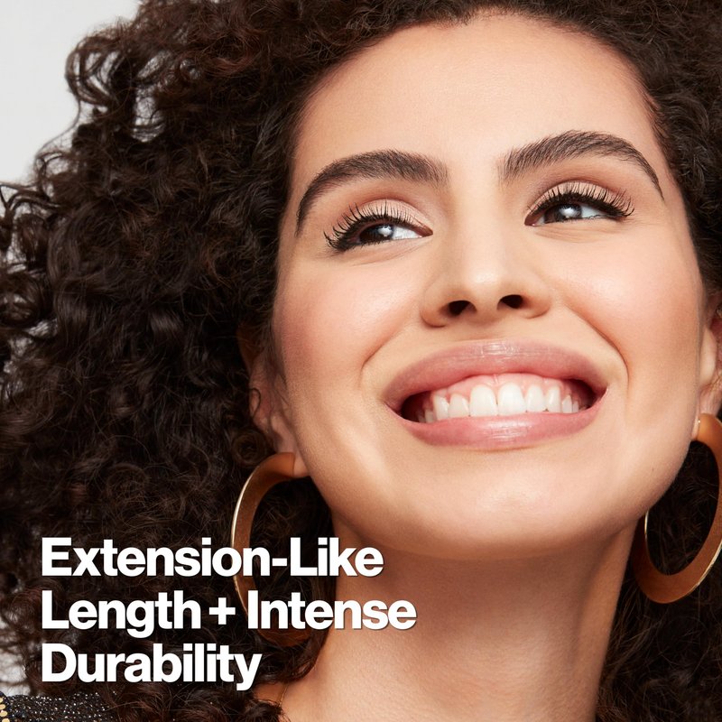 Revlon ColorStay Xtensionnaire Lengthening Lash Serum and Mascara In One, Tapered Brush for 2X Longer Looking Eyelashes, Infused with Pro Vitamin B5, Smudge-Proof, 201 Blackest Black