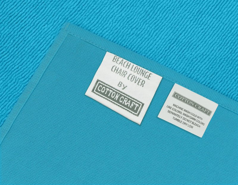 COTTON CRAFT Pool Lounge Chair Cover - 2 Pack Euro Spa Waffle Weave Chaise Lounge Cover - 100% Cotton Ringspun Terry Towel - Beach Chair Cover - Oversized 32 in W x 82 in Length x 7 in Pocket – Aqua