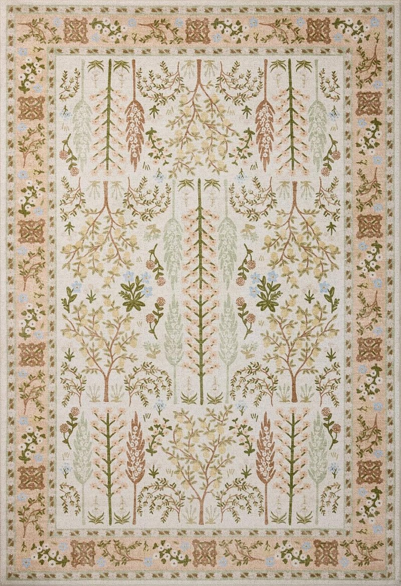 Loloi Rifle Paper Co. Canopy Collection Area Rug - Cream 6' x 9' for Stylish Home Décor