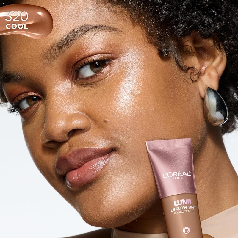 L'Oreal Paris Lumi Le Glow Skin Tint - Lightweight Water-Based Tinted Serum for Radiant Skin | Cool 320, 0.85 Fl Oz