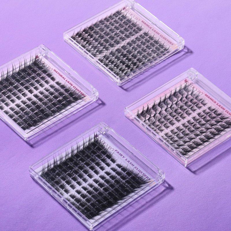 EYDEVRO Wispy Lash Clusters Fairy Eyelash Clusters Natural Cluster Lashes with Spikes LC Curl Fox Eye Cat Eye Lashes Manga Lashes 120Pcs Reusable Premapped Cluster Eyelash Extensions Individual Lashes