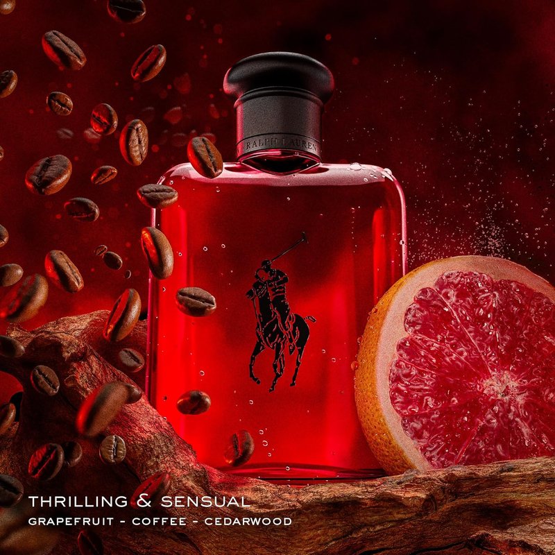 Ralph Lauren Fragrances - Polo Red Eau de Toilette - Woody & Spicy Men's Cologne - Medium Intensity with Grapefruit & Saffron